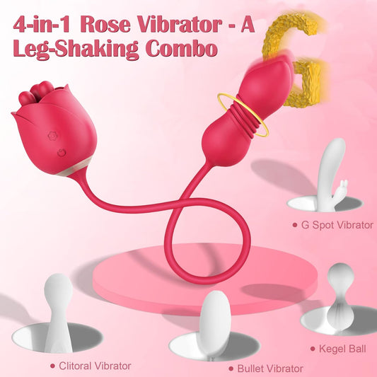 Sex Toys Rose Dildo Vibrator - Rose Sex Toy Thrusting Dildos. Fondling Vibrators Adult Toys. Female Vibrator Clitoris Stimulator. Couples Sexual Pleasure Stimulation Device. Consoladores Vibradores