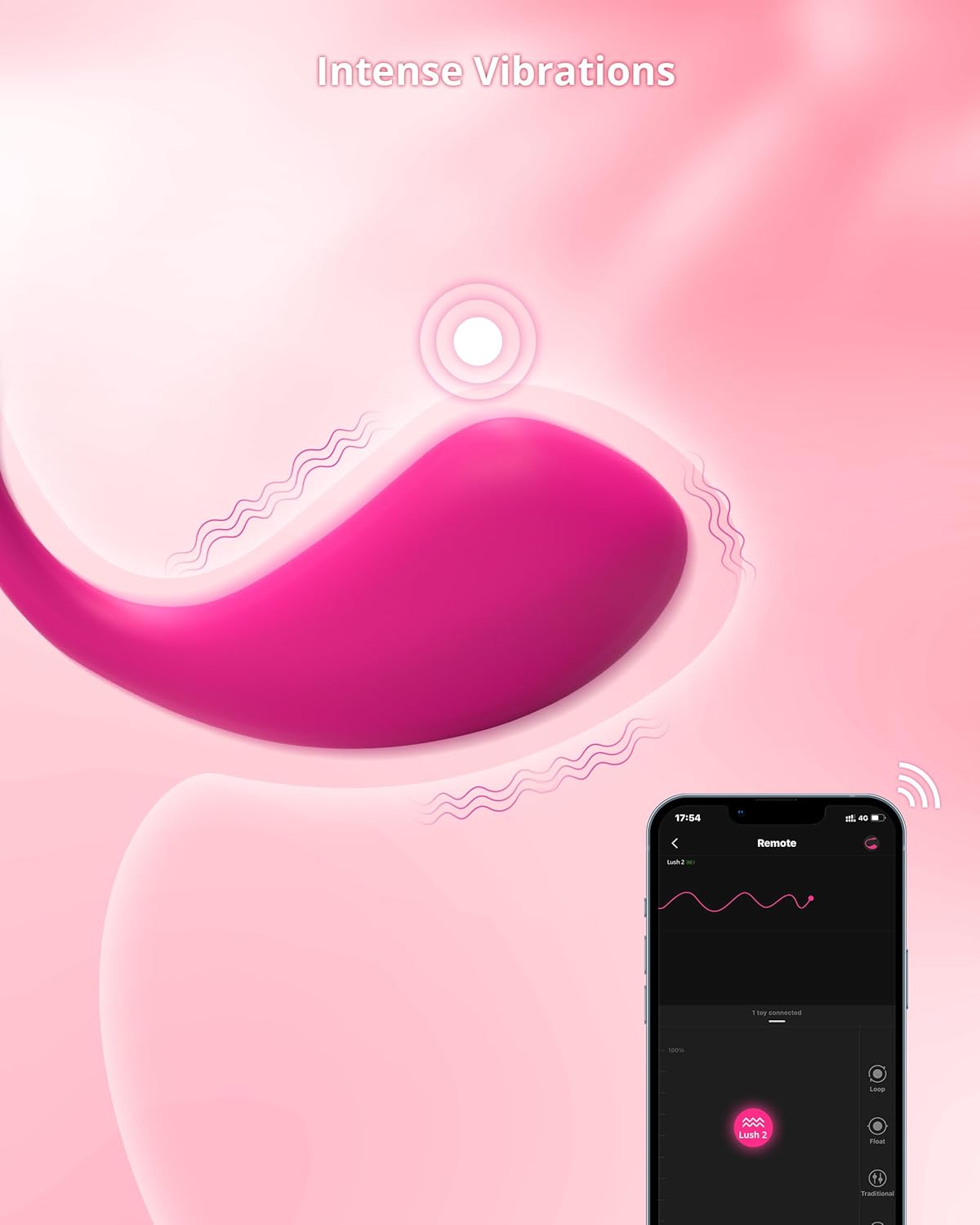LOVENSE Lush 2 Remote Vibrator with App. Long Distance Remote Controlled G-spot Stimulator Egg Vibrators Bluetooth Adult Sex Toys & Games Powerful Vibrations for Women Couples Discreet Pleasure
