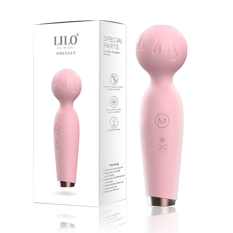 หญิง AV นวด Stick ชาร์จ Clitoral Stimulator น่ารักไมโครโฟนลักษณะ Mini Vibrator Magic Wand Vibrators สำหรับผู้หญิง