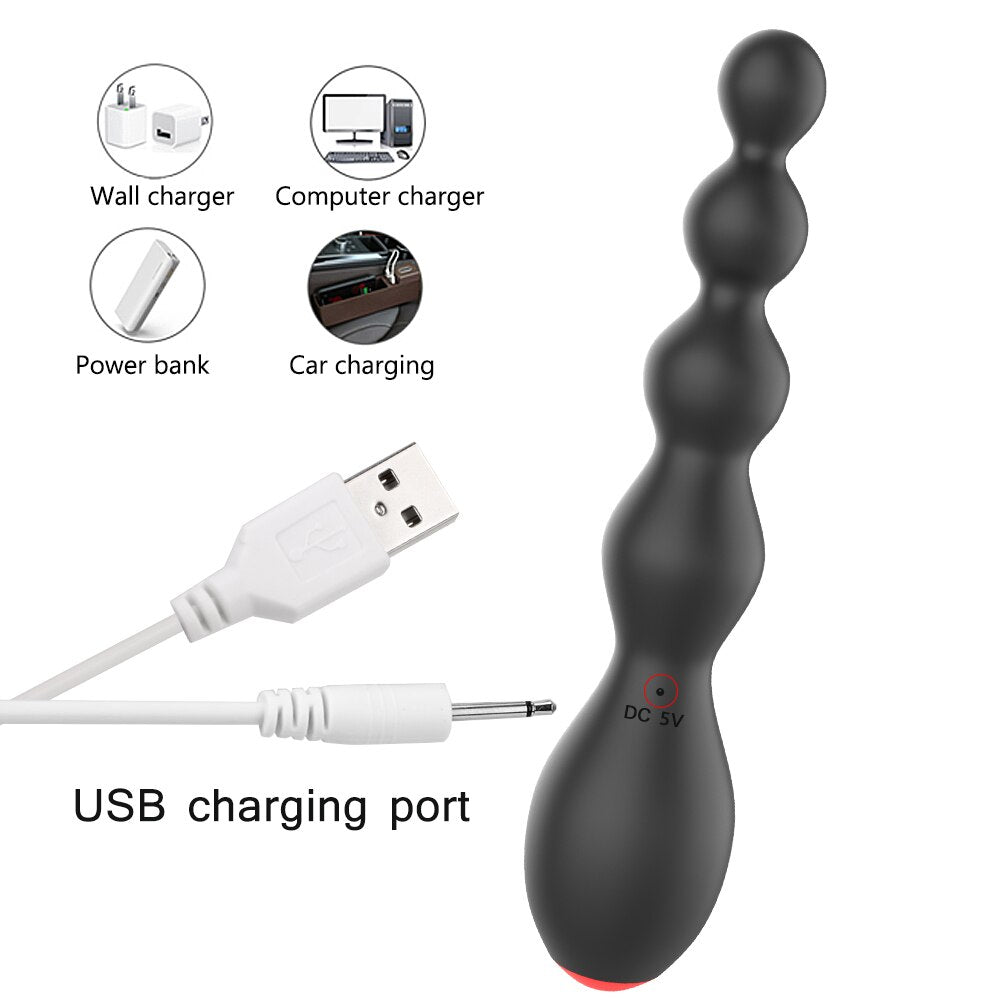 OLO Anal Beads Vibrator เครื่องนวดต่อมลูกหมาก 10 สปีด ของเล่นทางเพศสำหรับผู้หญิง เครื่องกระตุ้นคลิตอริส ปลั๊กบั้นท้ายแบบสั่น