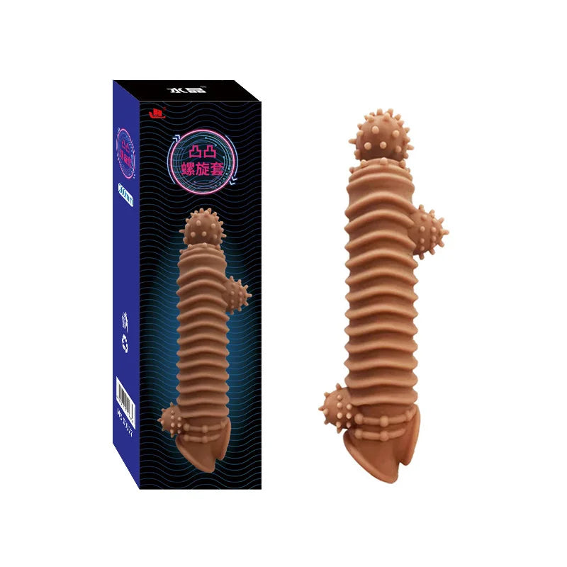 Realistic Penis Sleeve Extender Reusable Dildos Condom Delay Ejaculation Dick Enlargement Sex Toys for Men