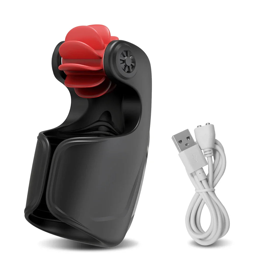 Male Rotating Licking Penis Trainer Full Intelligent Men Tapping Lasting Glans Exerciser Delay Endurance Vibrator Toys