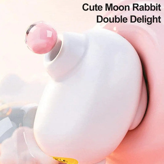 Cute Moon Rabbit Sucking Vibrating Egg Massager Pussy Clit G-spot Clitoral Stimulator USB Rechargeable Adult Sex Toy