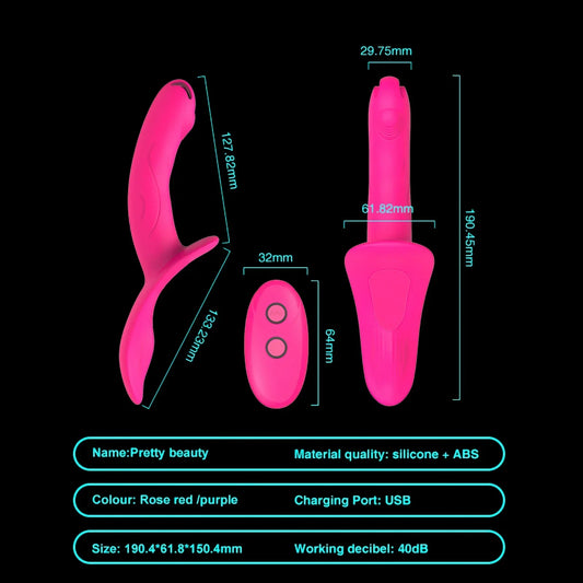 7 Speeds Wearable Double Vibrators For Women Lesbian Couples USB Rechargeable Strapless Strap on Dildo Female Adults Sex Toys