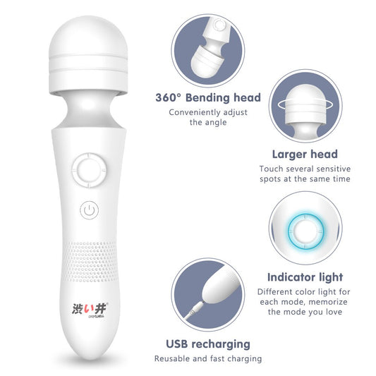 Drywell/涉井 Powerful Wand Vibrator Linear Speedup Tech Massager 3 Intensities 6 Frequency Sex Toys for Women