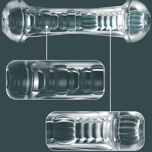 Mesterstar Dual Open Ended 360° Rotating Male Masturbators Stroker Sleeve. Pocket Pussy Sex Toys for Adult with 3D Crystal Realistic Textured Vagina Male Masturbators Cup