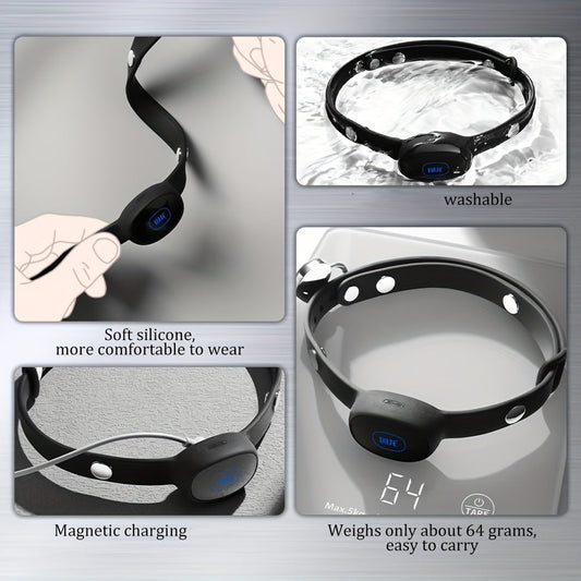 Bondage Device Electric Shock Neck Collar with Lock BDSM Electric Shock Neck Collar for Male Female. Silicone Adjustable Collar E-stim Bondage Device with Lock SM Restraints Role Play Adult Sex Toys for Men Women Couples