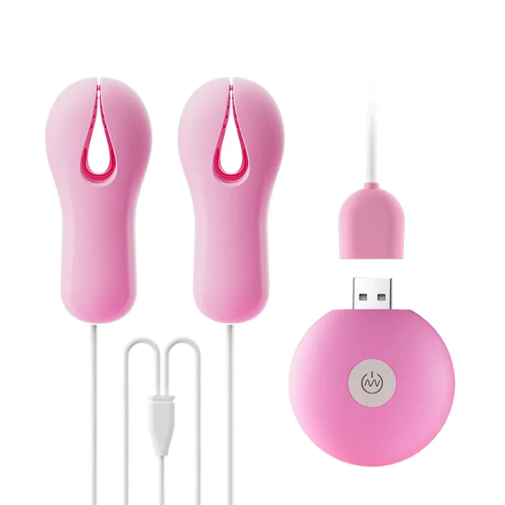 10 Modes Electric Nipple Clamp Breast Massage Vibrator Enhancer Bondage Adult Stimulator Sex Toys for Women Couples Female