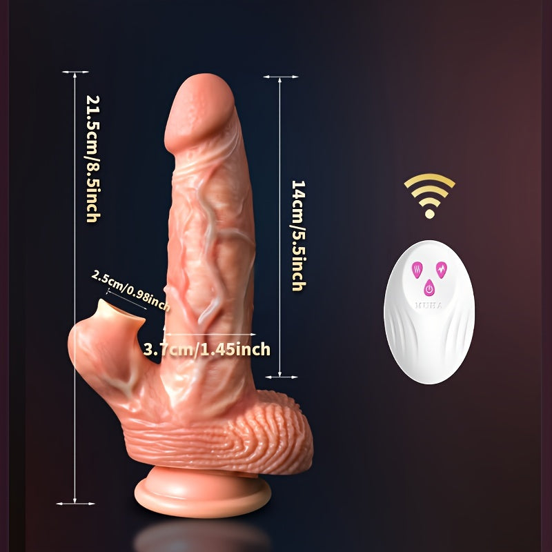 Realistic Male Dildo Vibration Toy with Heating and Remote Control - Suitable for Female Pleasure