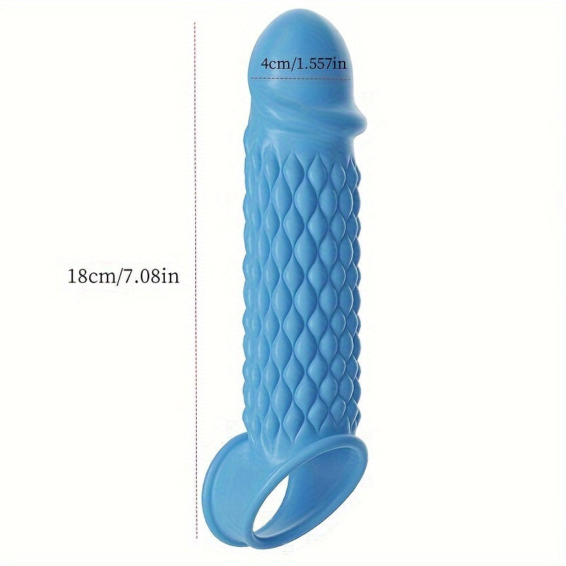 Blue Purple White Large TPE Material Wolf Tooth Mesh Simulation Penis Cover Penis Sleeve
