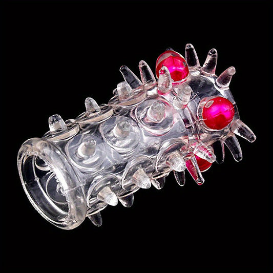 Clear Rubber Penis Rings with Beads for Men: Flexible. Waterproof. and No Battery Required - Adult Sex Toy for Enlargement and Delayed Ejaculation
