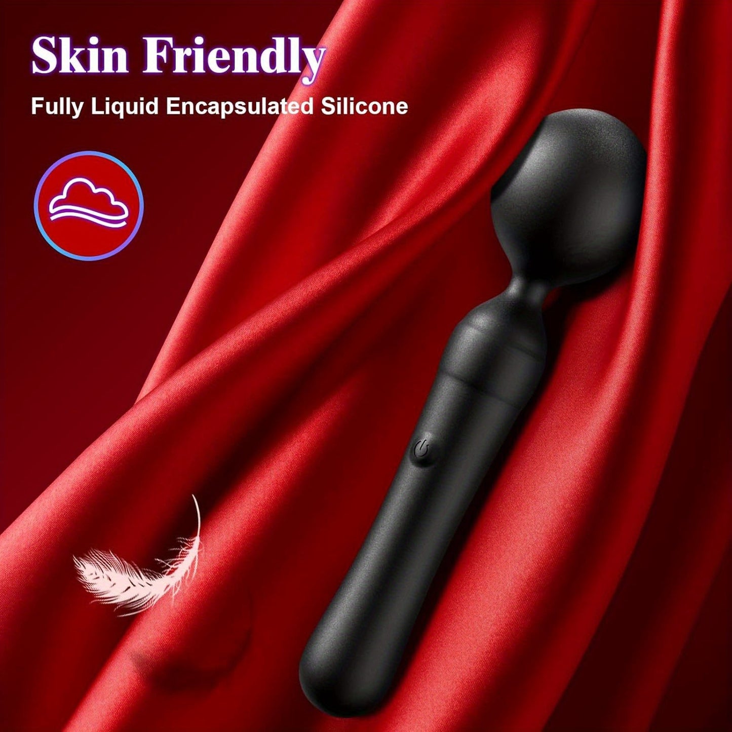 AV Wand Vibrator Handheld Magic Cordless Massager. Full Silicone Waterproof Vibrator Women Sex Toys for Clitoral Nipple Massage. Rechargeable Quiet Powerful Adult Sex Toys & Games for Couple Pleasure