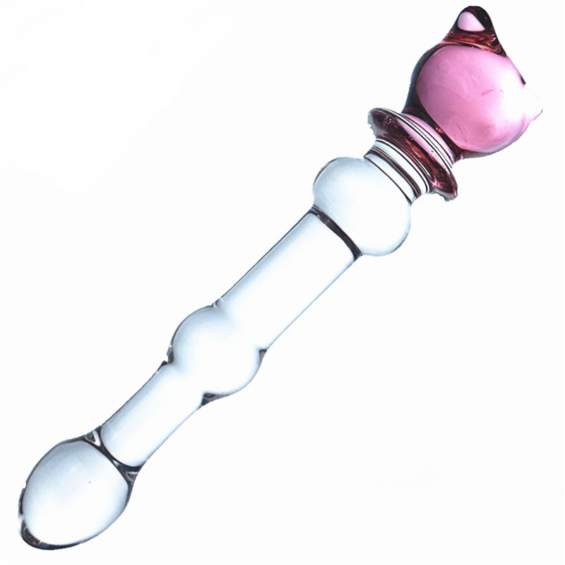 Sophisticated Elegant Pink Heart-Embellished Glass Stirring Rod - Female Sex Toys Anal Toys