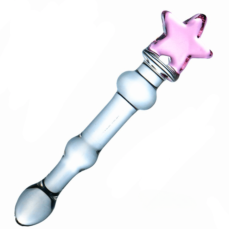 Sophisticated Elegant Pink Heart-Embellished Glass Stirring Rod - Female Sex Toys Anal Toys