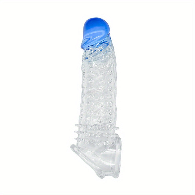 Ultra-Realistic Textured Penis Sleeve With Extender & Testicle Ring - Reusable. Enhances Size & Girth. Ideal For Couples
