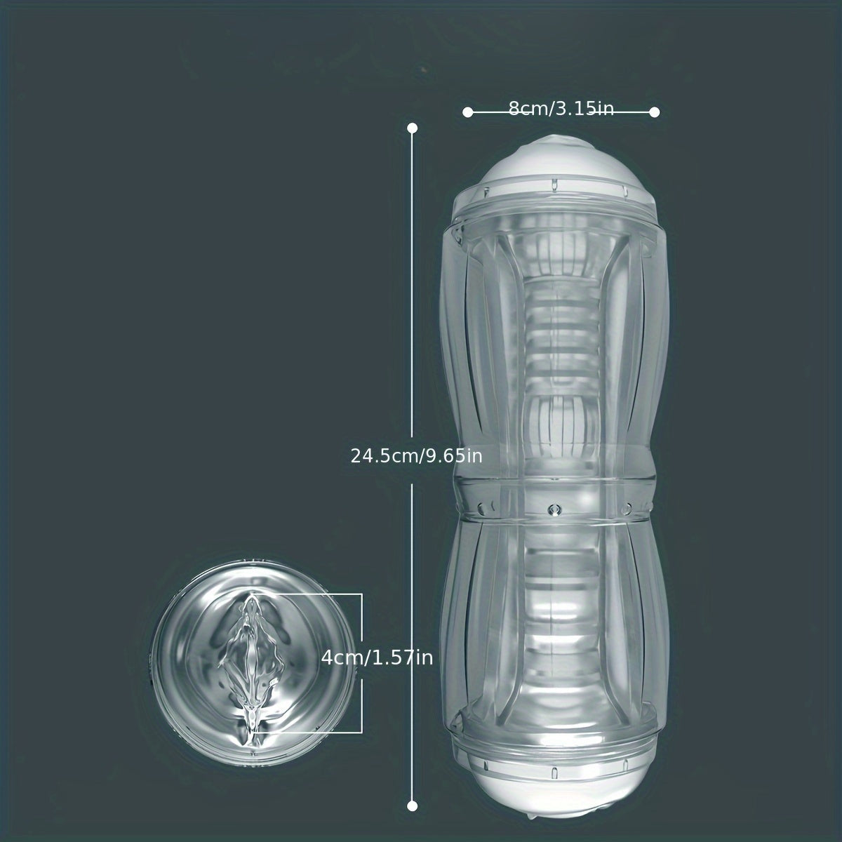 Mesterstar Dual Open Ended 360° Rotating Male Masturbators Stroker Sleeve. Pocket Pussy Sex Toys for Adult with 3D Crystal Realistic Textured Vagina Male Masturbators Cup