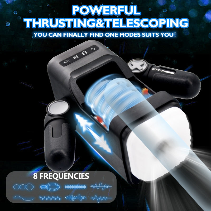 Auto-Heating Robot Game Cup for Men Vibrating Realistic Vagina with Phone Holder