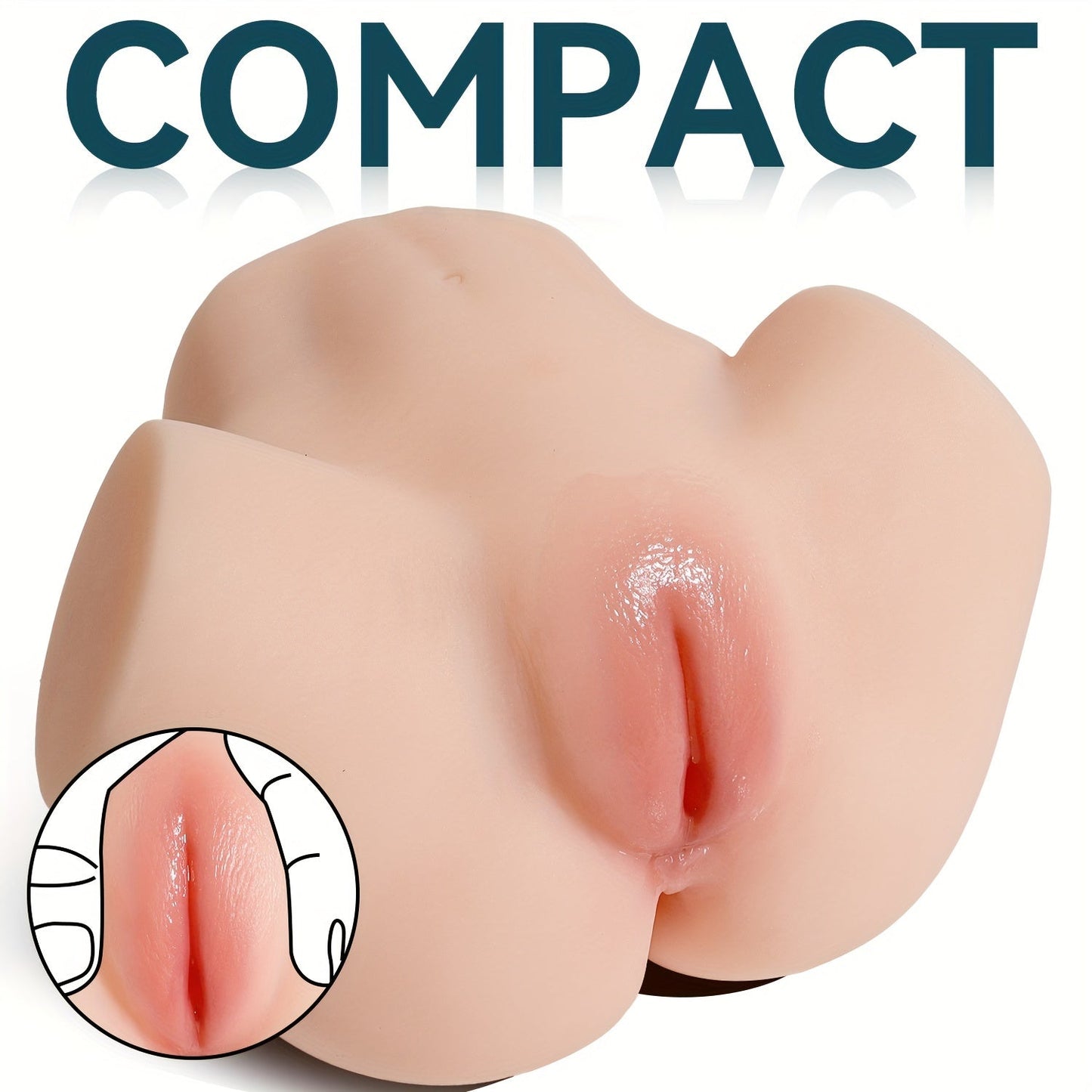 Realistic 1.8kg Male Anus Self-Pleasure Toy: TPE Material. 3D Textured Channels. 7.28 Length. 3.33 Width. No Battery Required