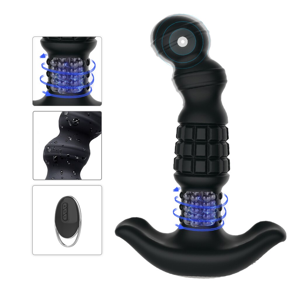 360องศาหมุนไร้สาย Anal Dildo Vibrator นวด G-Spot หญิง Maturbator Dilator Big Butt Plug เพศของเล่นสำหรับผู้หญิงผู้ชาย