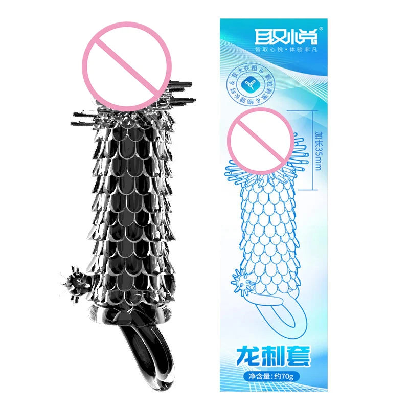 3D Crystal Condoms Dick Extender Penis Lengthen Bold Sleeve Sex Toys n Useful Sex Supplies