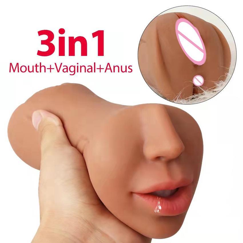 3D Realistic Oral Masturbation ชายคอหีเพศช่องคลอดจริง Pussy Sextoy สำหรับชาย3ใน1 Masturbstor ผู้ใหญ่อมควย sex Choop