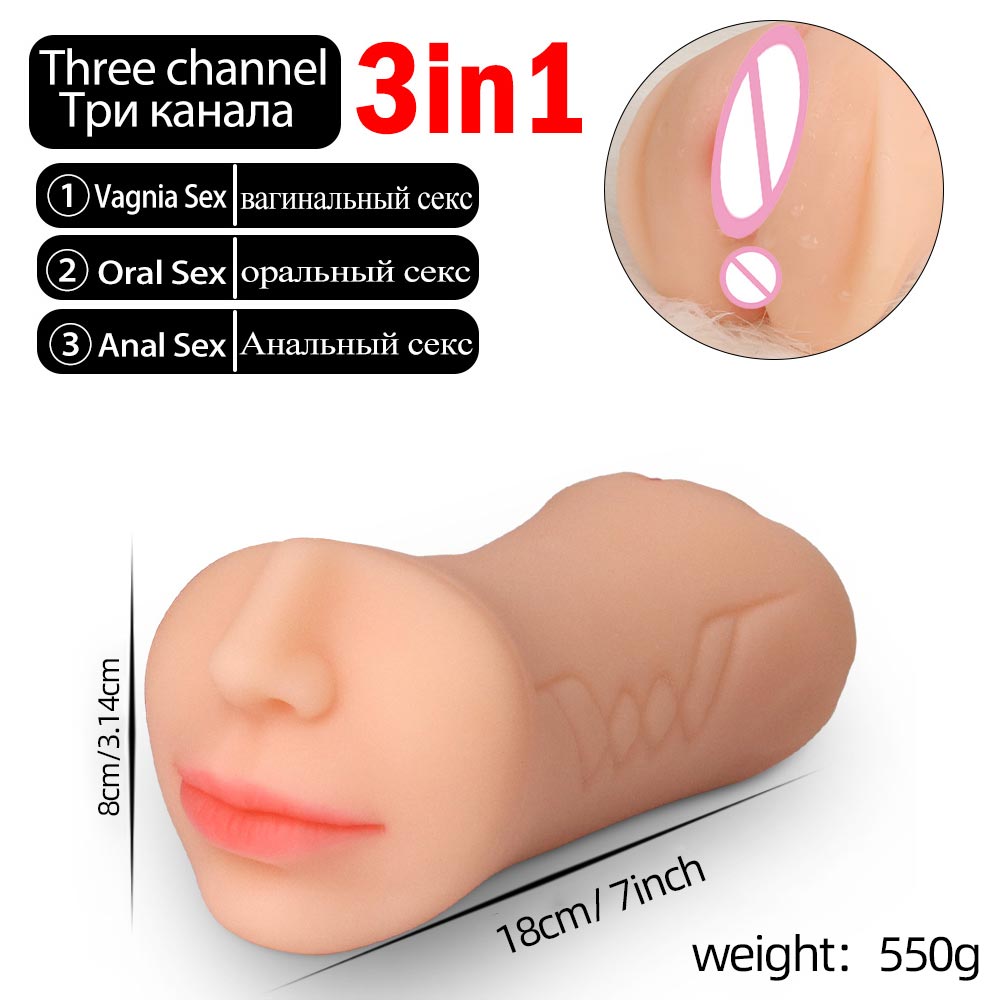 3D Realistic Oral Masturbation ชายคอหีเพศช่องคลอดจริง Pussy Sextoy สำหรับชาย3ใน1 Masturbstor ผู้ใหญ่อมควย sex Choop