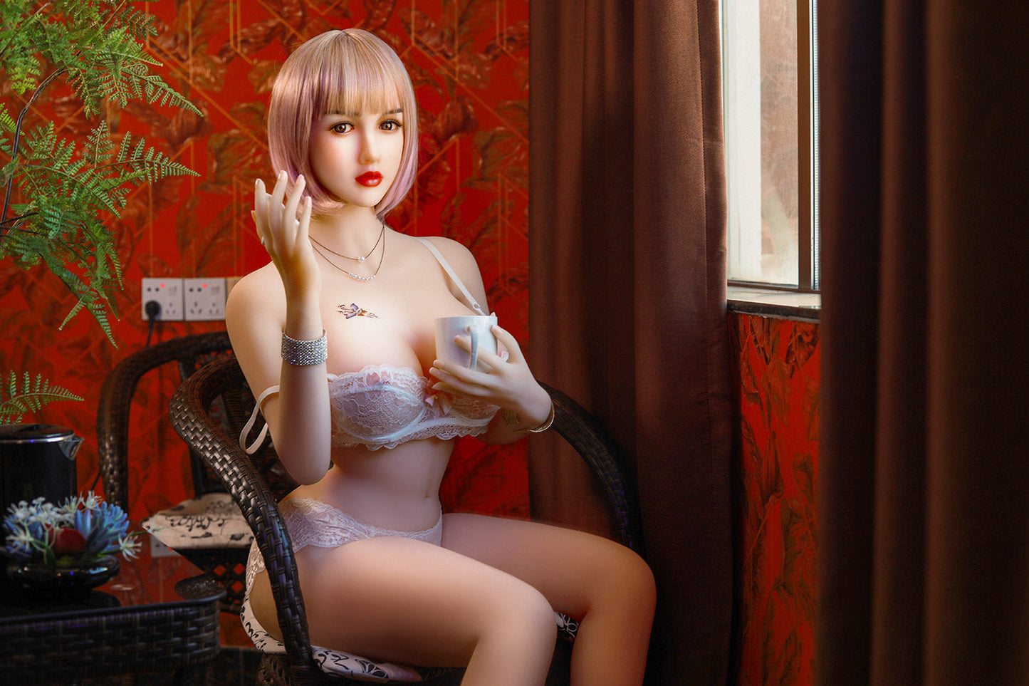 Thailand/Chiang Mai Stock Margery 165cm Head TPE Big Boob Realistic Tattoo Sex Doll NO.1035