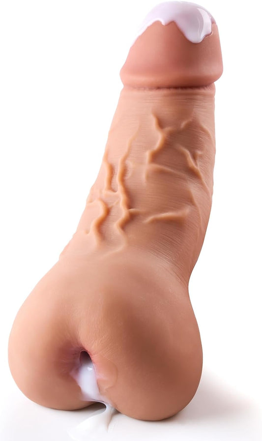 2 in 1 Realistic Dildo Pocket Pussy Male Masturbator with Penetrable Pee-Hole and Anus. Lifelike Dildos Shape Male Sex Toys with Balls for Gay Sex. Eterfore Male Sex Doll for Men Couple …