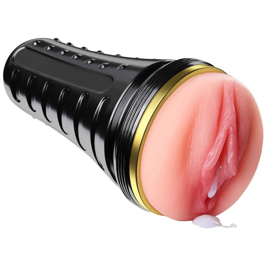 Male Masturbator Cup Sex Toy for Men.Pocket Pussy Realistic Vagina Textured with 7.5in Depth Lifelike Soft and Fleshy Texture.Penis Training Masturbators.Adult Toys Manual Massager. Black