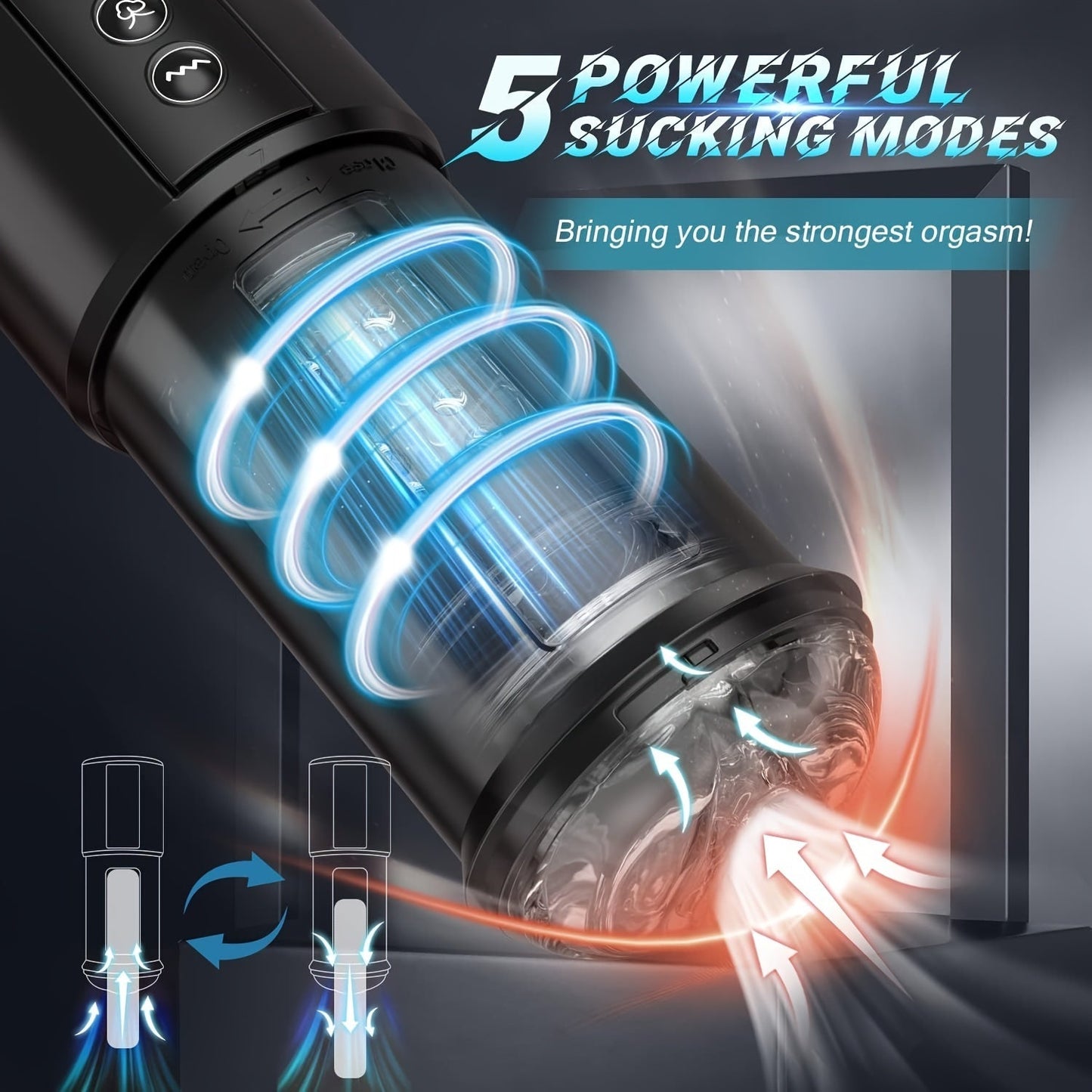 3 In 1 Automatic Male Masturbator Cup With Sucking & Vibrating & Thrusting Modes. Realistic Vagina Pocket Pussy Stroker With 3D Textured For Penis Stimulation. Adult Oral Sex Toys For Men Masturbation