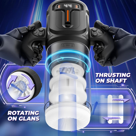 Automatic Male Masturbator Sex Toys. Unique Male Sex Toys With 4 Thrusting & Rotating Modes For 4 Speeds. Male Stroker With Handles & Digital Display & One-Click Burst For Men. Sergeant Major