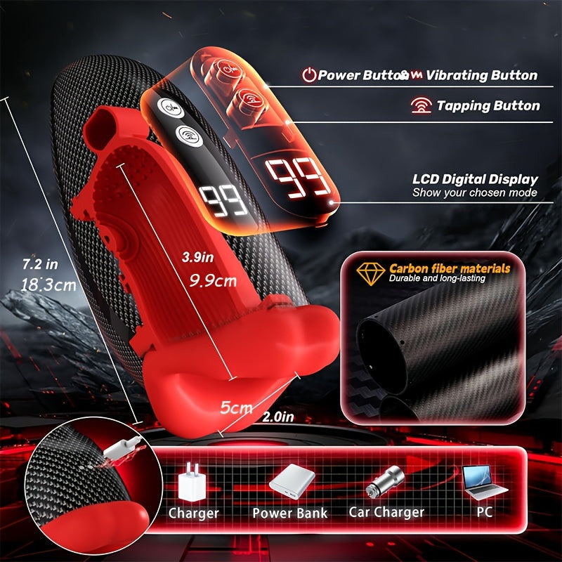 ของเล่นทางเพศสำหรับผู้ชาย เครื่องนวดอวัยวะเพศชาย - อุปกรณ์ช่วยสำเร็จความใคร่สำหรับผู้ชาย แบบออรัลและช่องคอ อุปกรณ์กระตุ้นอารมณ์ชาย เครื่องปั๊มอวัยวะเพศชายแบบเคาะและสั่น 9 โหมด จอ LCD เครื่องบริหารอวัยวะเพศชายแบบโอบรัด 360° ของเล่นทางเพศสำหรับผู้ใหญ่