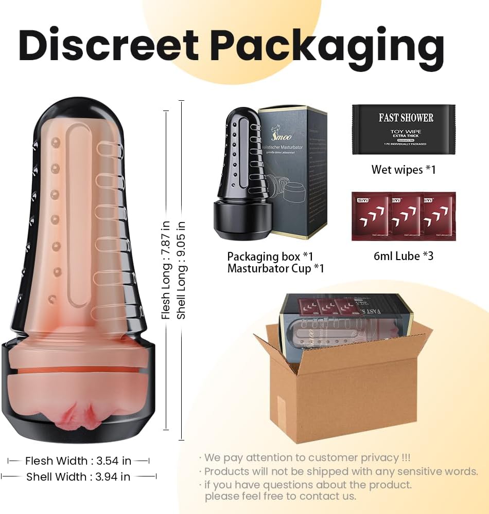 Male Masturbator Cup Sex Toy for Men.Pocket Pussy Realistic Vagina Textured with 7.5in Depth Lifelike Soft and Fleshy Texture.Penis Training Masturbators.Adult Toys Manual Massager. Black