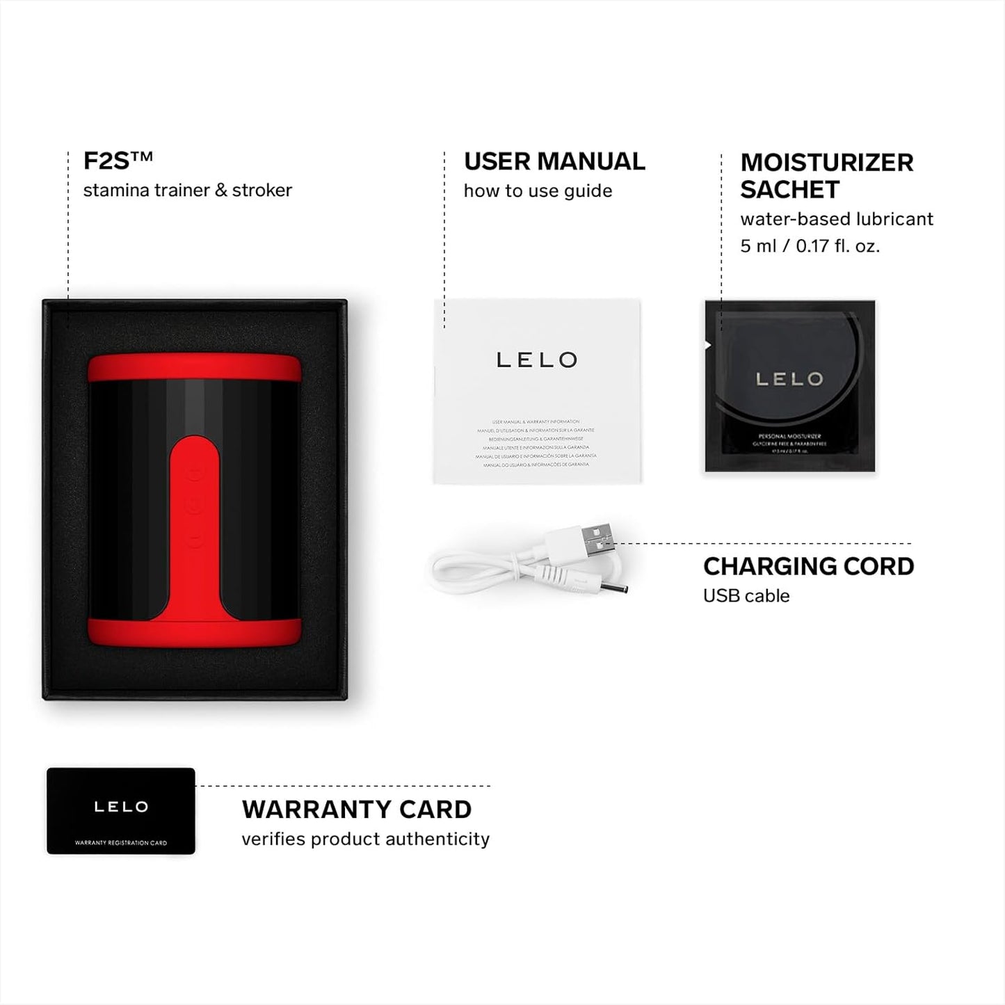 LELO F2S Stamina Trainer & Stroker with 14 Pleasure Settings. App and an AI Mode. Male Masturbator Sex Toy for Men. Male Sex Toy. Hands Free Masturbators. Penis Pump. Blowjob Adult Toys Vibrator. Red