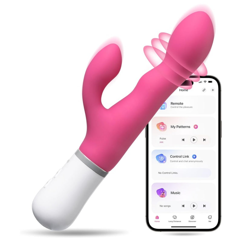 LOVENSE Nora Rabbit Vibrator with APP Control. Pink Vibrator Rabbit with Dual Motor. Clitoral Stimulator Dildo Massager. Sex Toys for Women with Smartphone Wireless