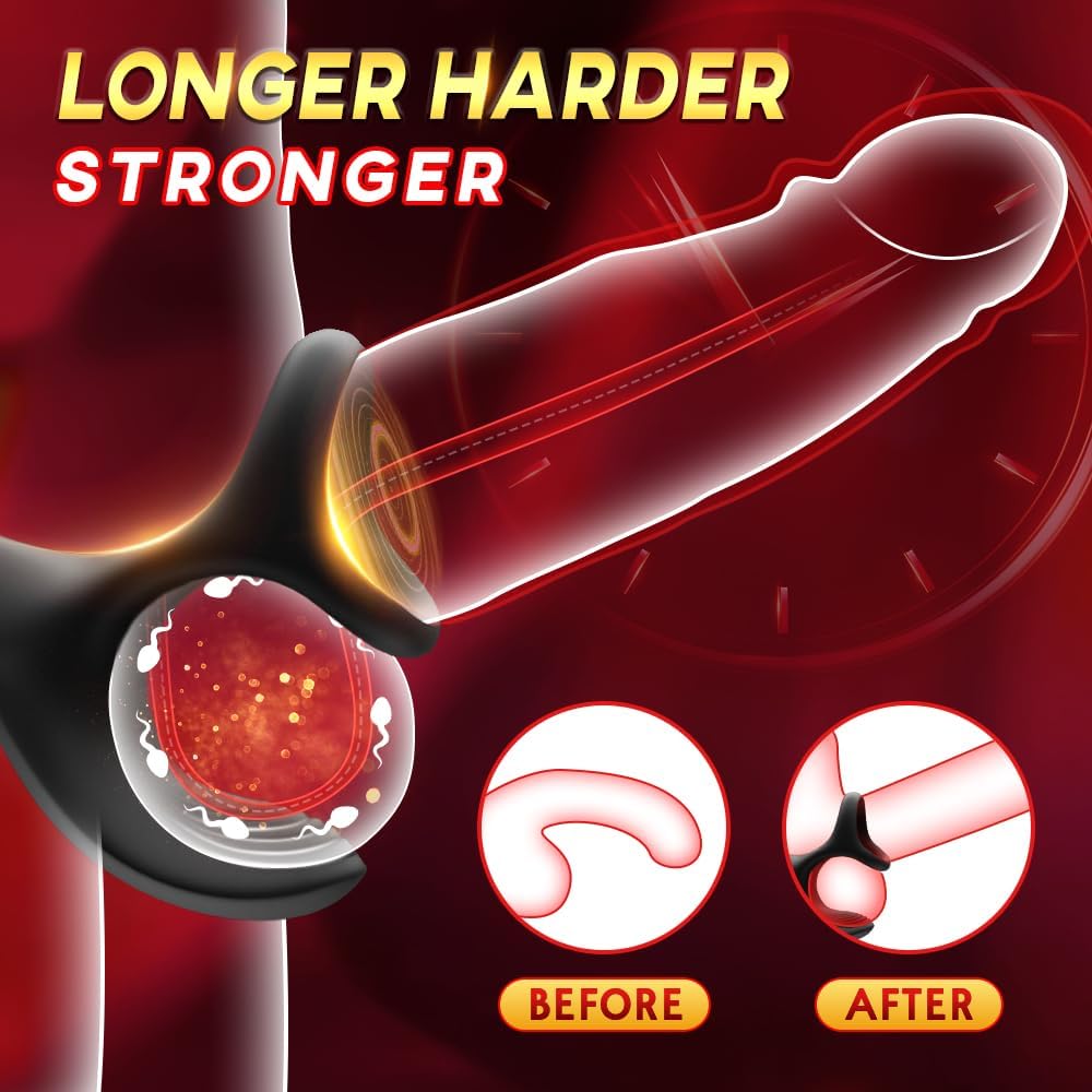 Vibrating Cock Ring Anal Plug with Prostate Massager. 4 in1 Taint Stimulator Penis Ring Vibrator Couples Adult Sex Toys for Men. Remote Control Anal Butt Plug Vibrator for Male Sex Toy Couple