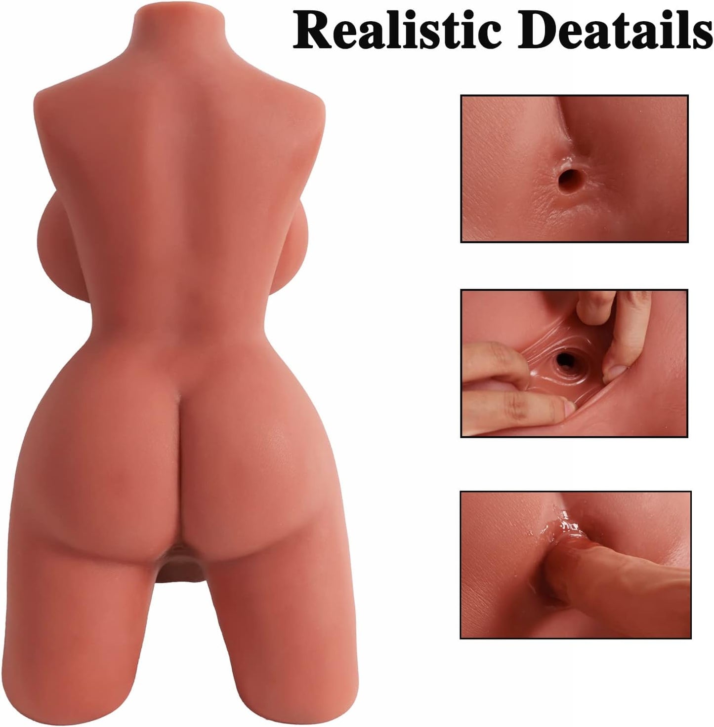 Sex Doll Shemale Torso with Realistic Dildo Breasts and Anal Sex. Transsexual Sex Doll Adult Love Doll for Men Women Couple Unisex Wheat