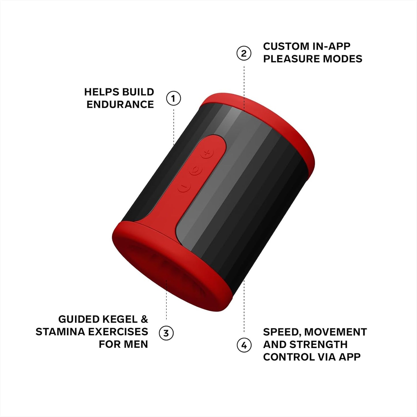 LELO F2S Stamina Trainer & Stroker with 14 Pleasure Settings. App and an AI Mode. Male Masturbator Sex Toy for Men. Male Sex Toy. Hands Free Masturbators. Penis Pump. Blowjob Adult Toys Vibrator. Red