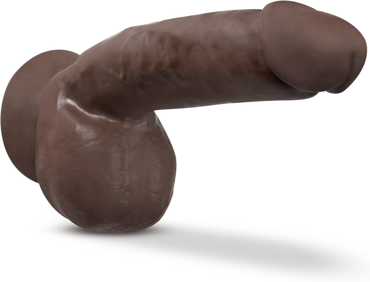 Dr. Skin Plus - 8 Inch Realistic Posable Dildo with Squeezable Balls - Suction Cup Base for Hands Free Play and Harness Compatible - Triple Density and Flexible Sex Toy for Him Her Couples