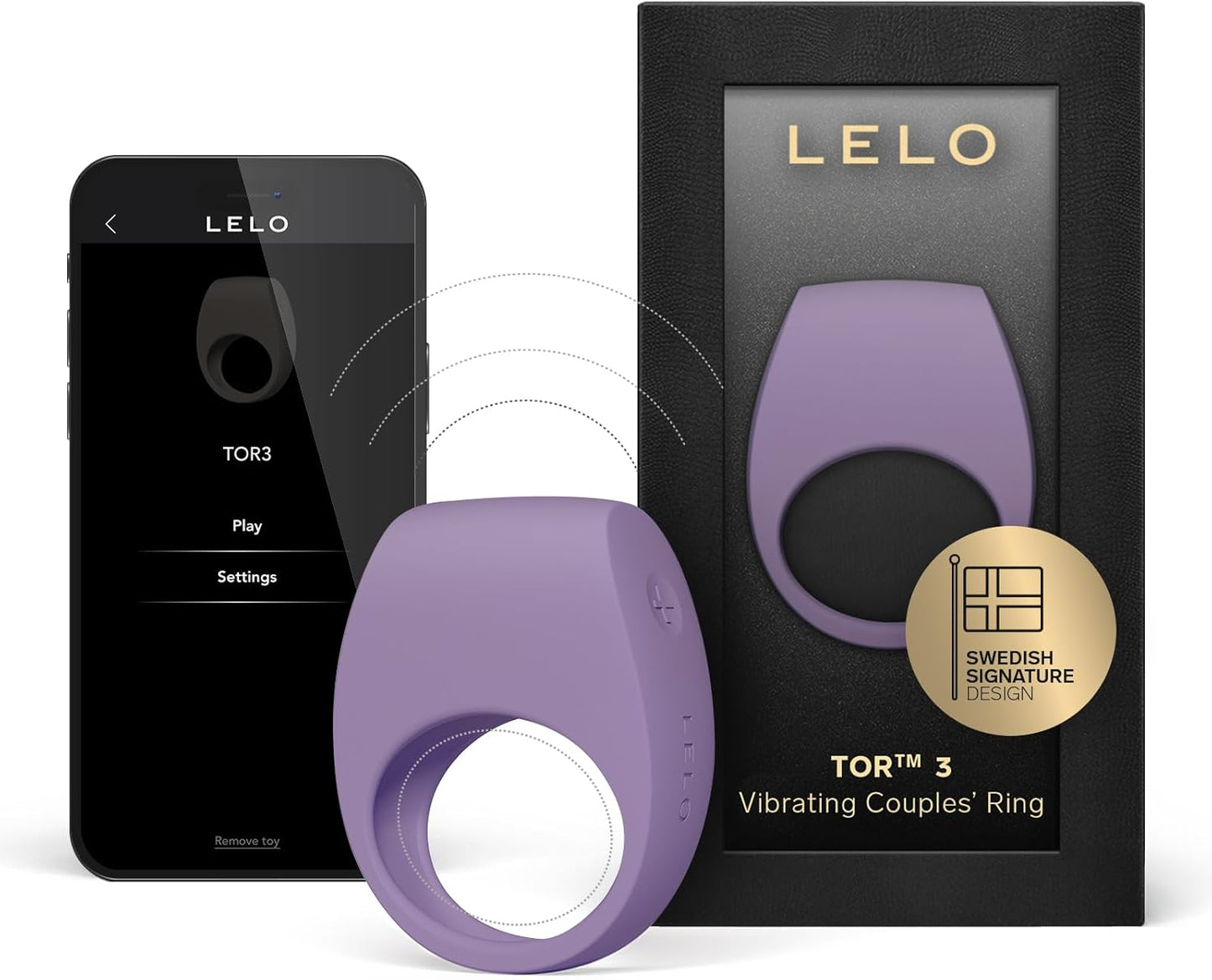 LELO TOR 3 ห่วงรัดองคชาตแบบสั่น ควบคุมด้วยแอป ของเล่นผู้ใหญ่สำหรับชายและหญิง ของเล่นทางเพศสำหรับคู่รัก พร้อมการตั้งค่าความสุข 8 ระดับเพื่อเพิ่มความรู้สึก ห่วงรัดอวัยวะเพศซิลิโคน สีน้ำเงิน (Base Blue)