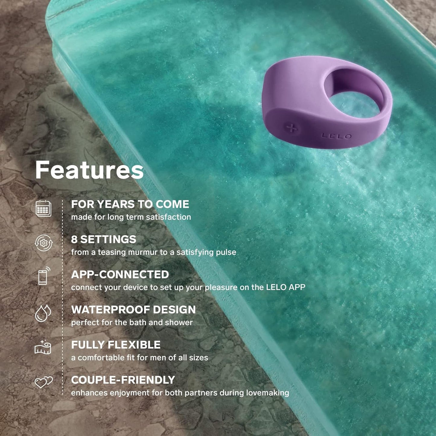 LELO TOR 3 ห่วงรัดองคชาตแบบสั่น ควบคุมด้วยแอป ของเล่นผู้ใหญ่สำหรับชายและหญิง ของเล่นทางเพศสำหรับคู่รัก พร้อมการตั้งค่าความสุข 8 ระดับเพื่อเพิ่มความรู้สึก ห่วงรัดอวัยวะเพศซิลิโคน สีน้ำเงิน (Base Blue)