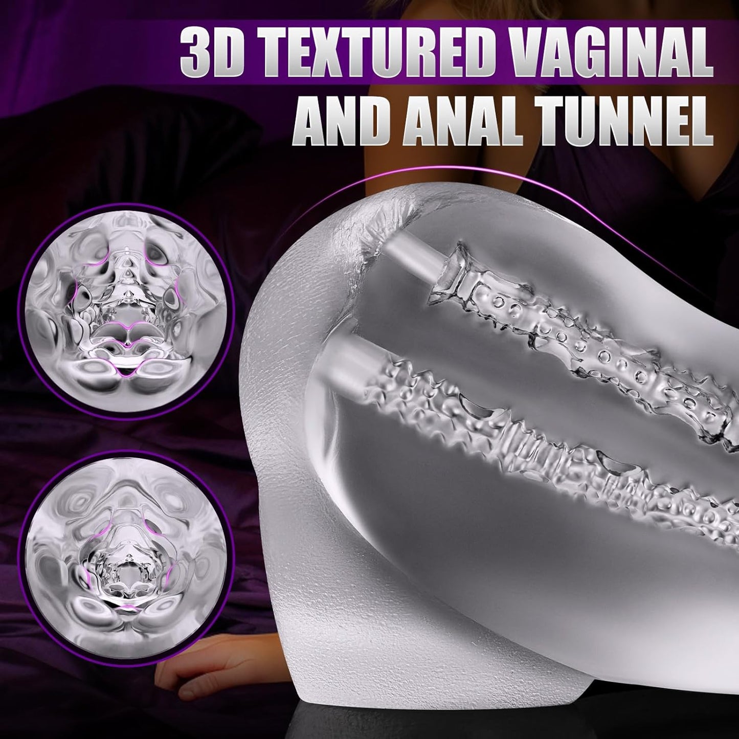 Male Masturbators Sex Toy - Clear Sex Doll for Penis Stroker with Virgin Vagina and Anal. Scaled-Down Size Pocket Pussy Ass with 2 Hole. Flesh Light Blowjob Machine Male Adult Sex Toys & Games. 5.5LB