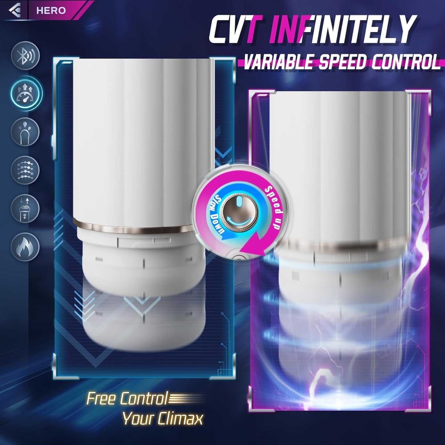 6 in 1 Automatic Male Masturbator. Male Masturbator Toy with CVT Thrusting & 10 Vibrating. Bluetooth Control Electric Pocket Pussy Stroker with Heating. Sex Toys for Men Masturbation with Headphones