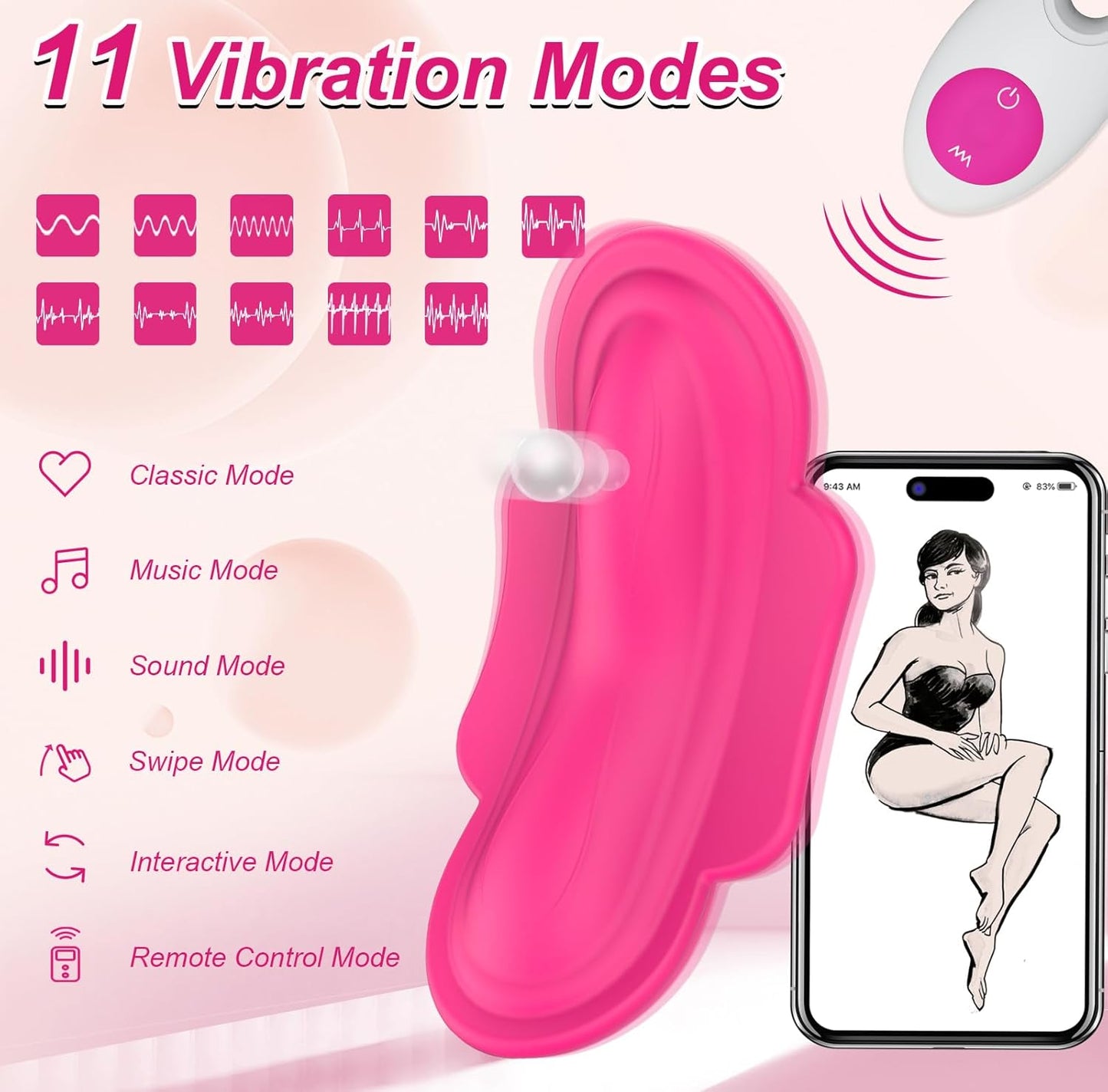 Wearable Panty APP Remote Control Vibrators Adult Sex Toys for Women or Couples. Clitoral Mini Egg Bullet Butterfly Vibrator Rose Toy. G Spot Dildo Vagina Stimulator with Tongue Licking Sex Machine