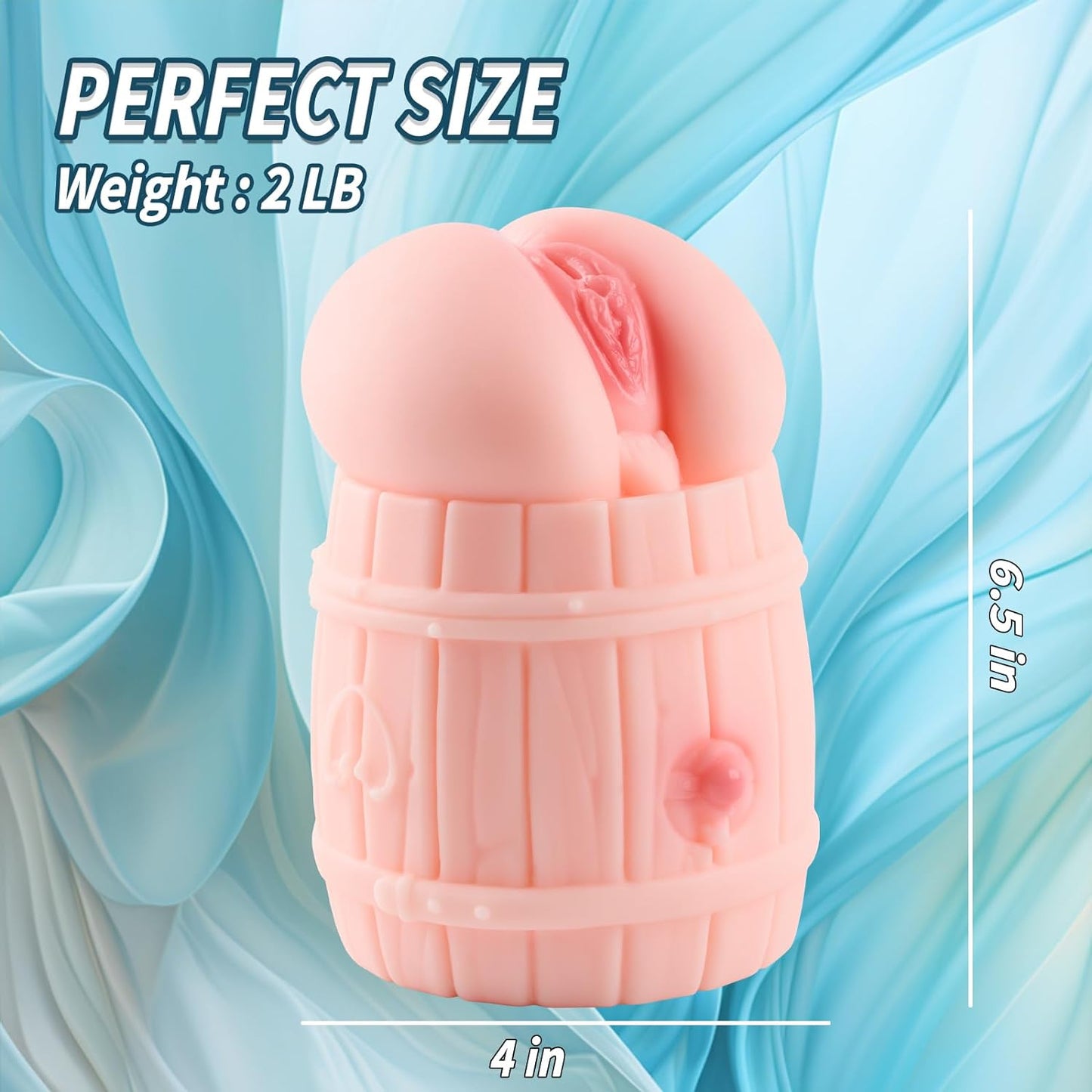 2LB Pocket Pussy Toy Male Masturator. Female Sex toy Girl Stuck in Barrel with Fake Pussy. 3D Realistic Sex toys for Men with Barrel Sex Torso. Male Sex Toy for Men Masturbation