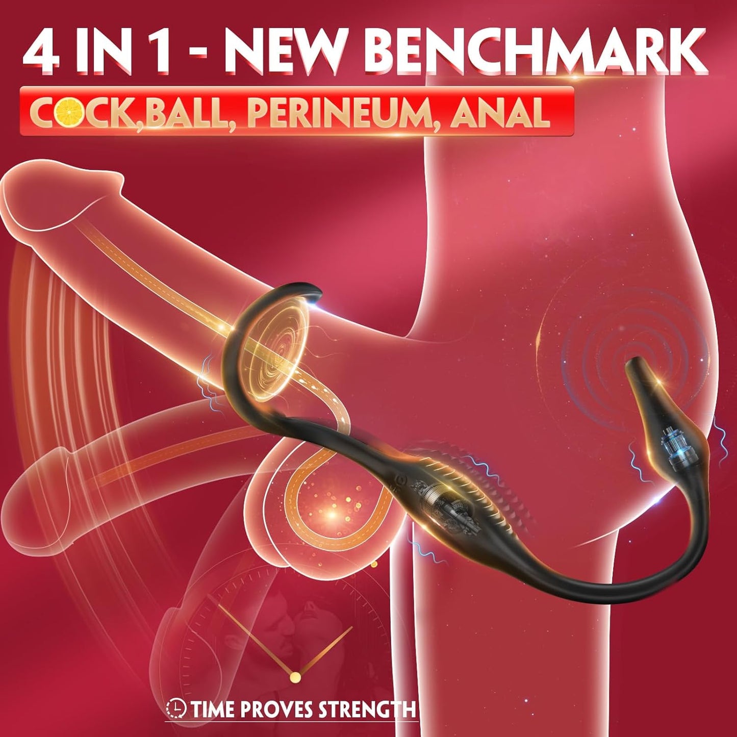 Male Sex Toys for Men Prostate Massager - 4 in 1 Vibrating Cock Ring Penis Ring with Remote Control. 7 Modes Anal Toys Butt Plug G Spot Vibrator Dildo Vibrating Anal Plug Adult Sex Toy for Couples Men