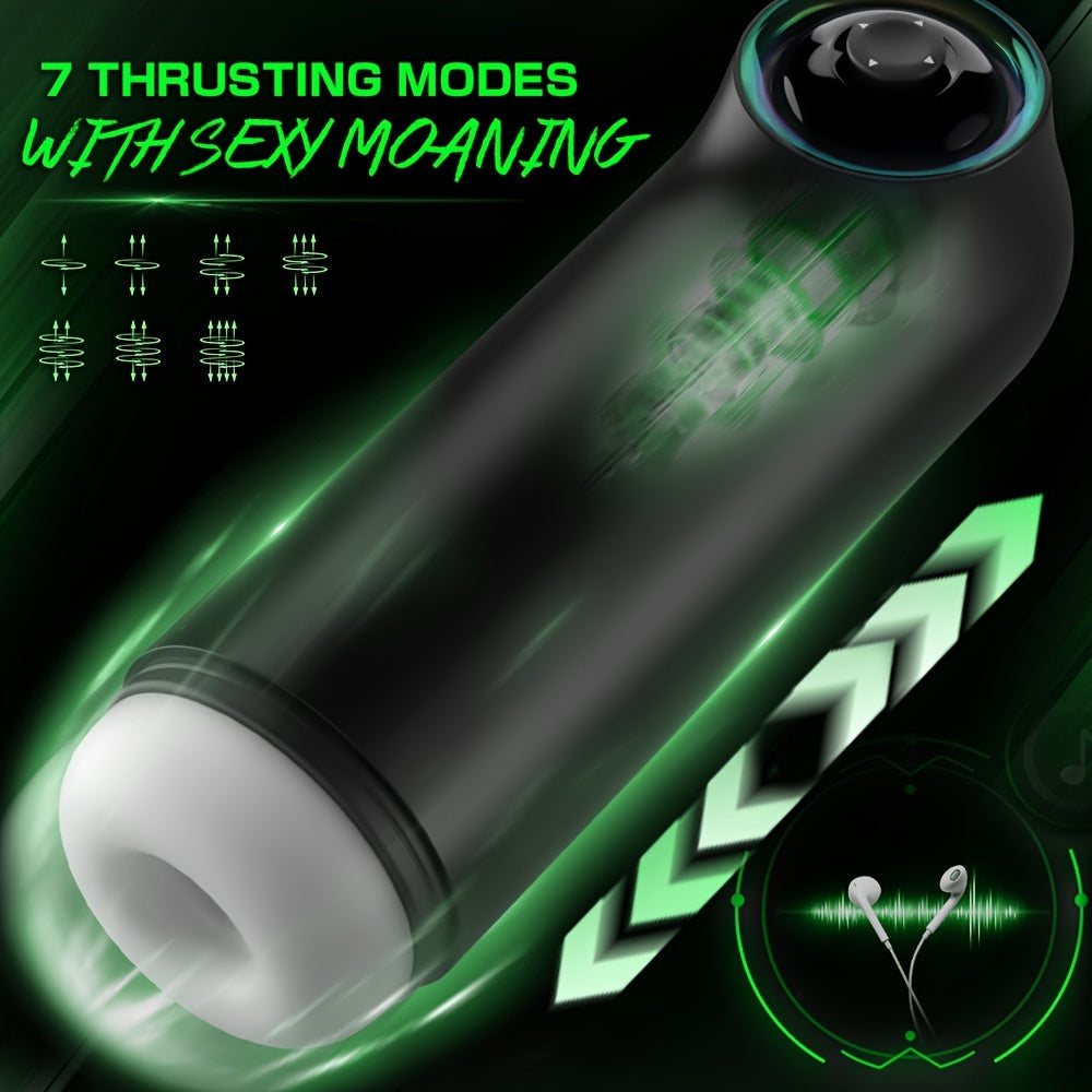 Automatic Male Masturbators Sex Toys - Male Pocket Pussy Sleeve Vagina Stroker Toy With 7 Thrusting & Heating Mode. Adult Sex Toys & Games For Men