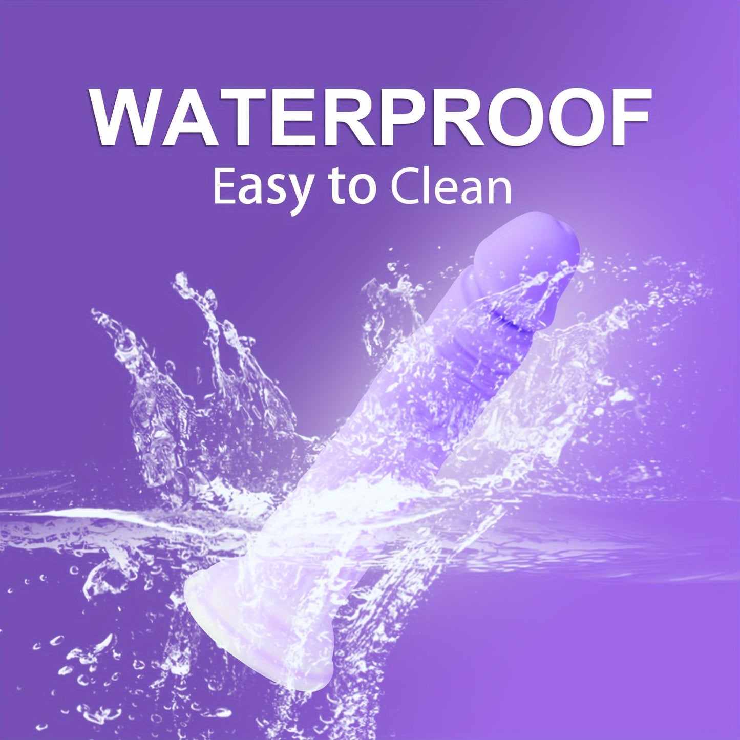 Dildo Waterproof Non-Latex Adult Sex Toy - Hands-Free Pleasure with Strong Grip for Play. Body-Safe Stimulation. Sustainable. No Power Required