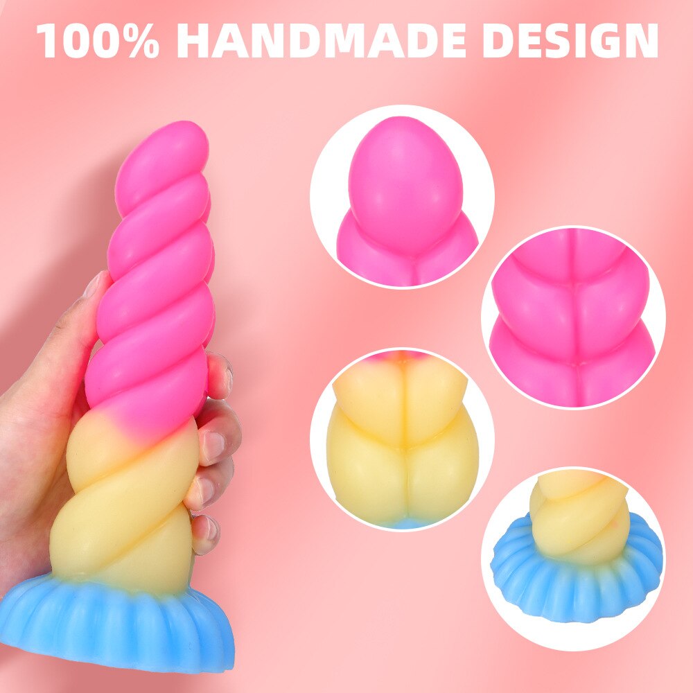Soft Long Anal Plug Dildo, Large Butt Plug Suction Cup Adult Erotic Sex Toy for Women Men Prostate Massage Big Anus Dilator