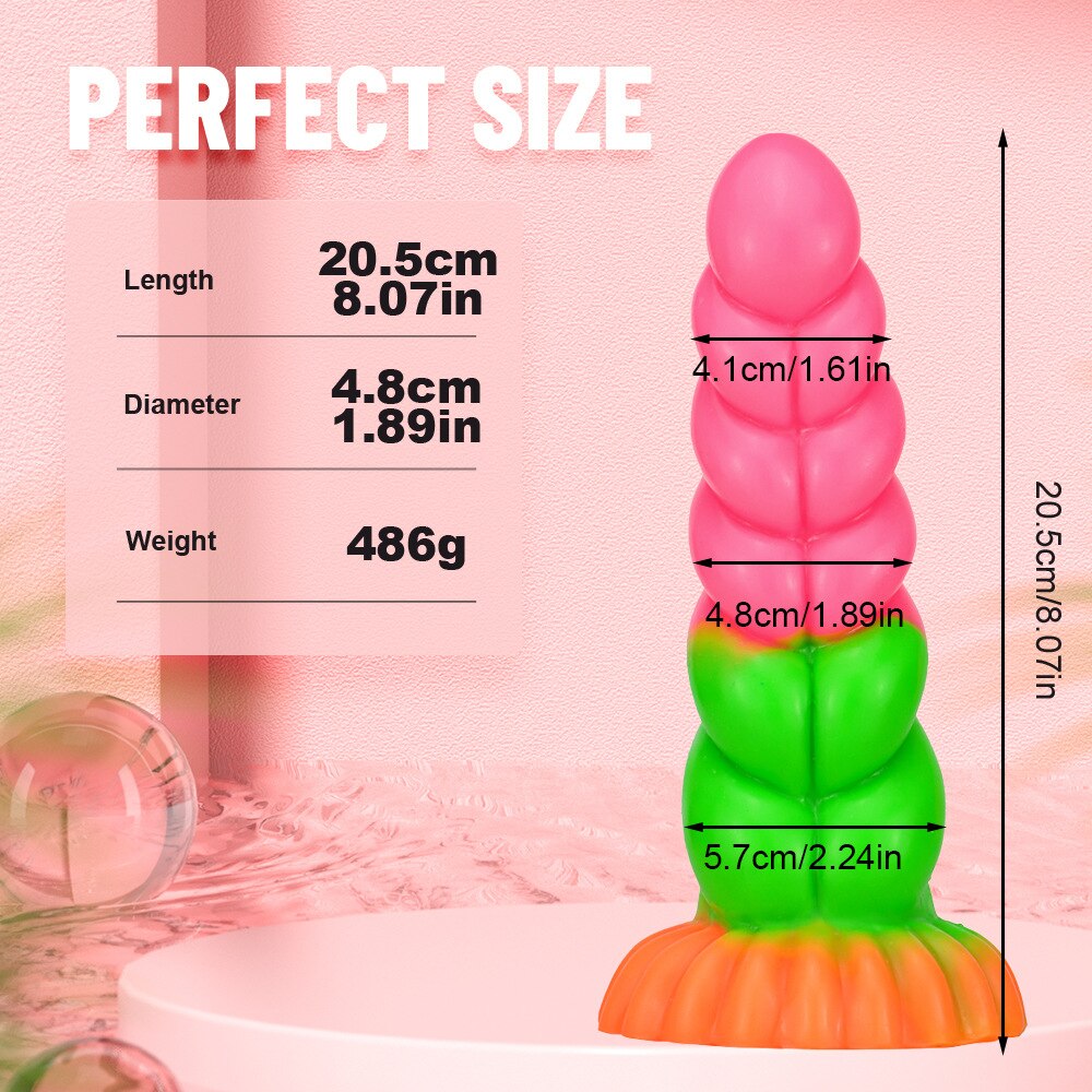 Soft Long Anal Plug Dildo, Large Butt Plug Suction Cup Adult Erotic Sex Toy for Women Men Prostate Massage Big Anus Dilator
